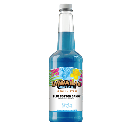 Blue, Quart bottle of Blue Cotton Candy flavored syrup