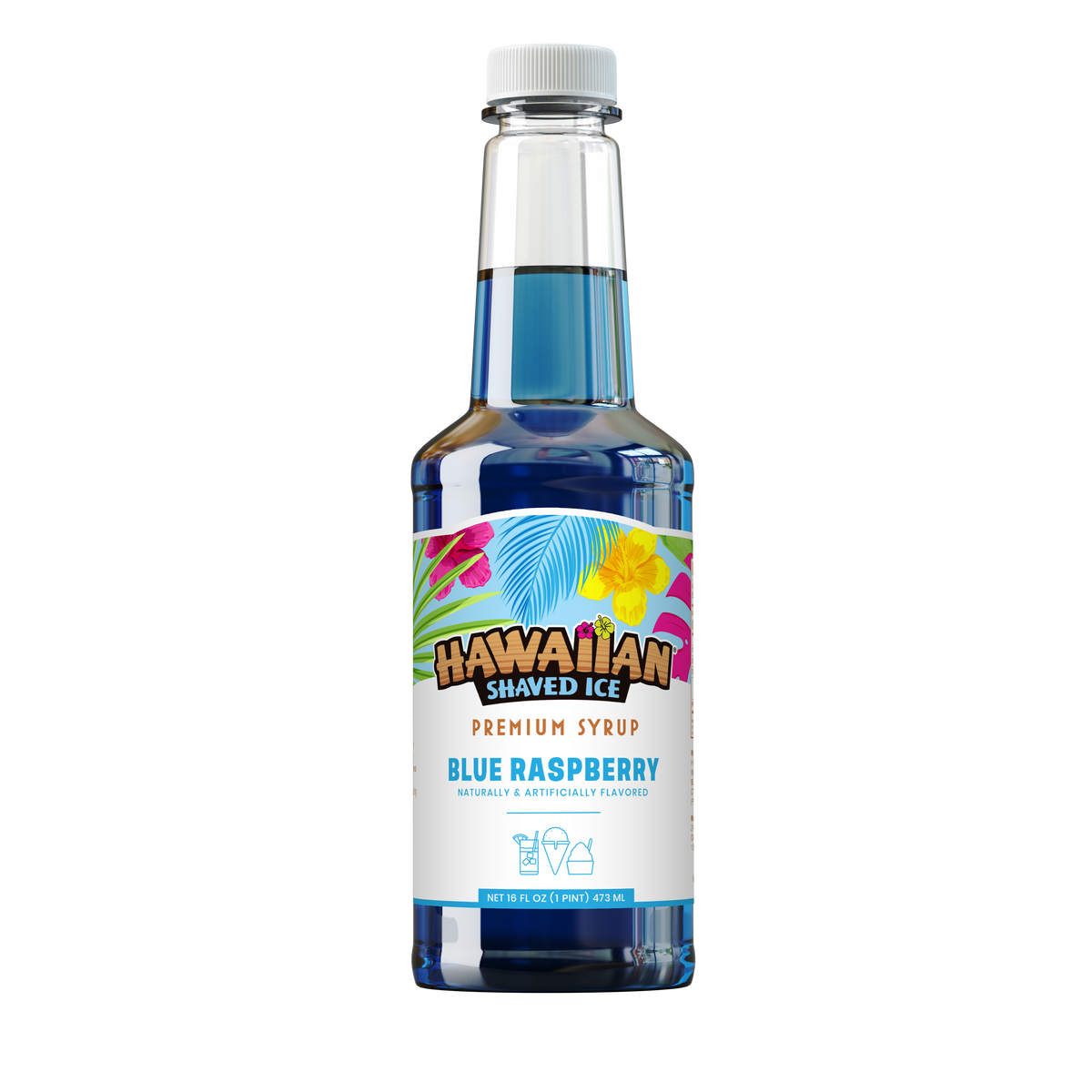 Blue Raspberry Shaved Ice & Snow Cone Flavored Syrup - Pint