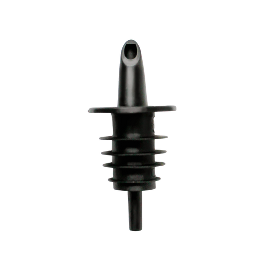 Front facing view of black bottle pourer.