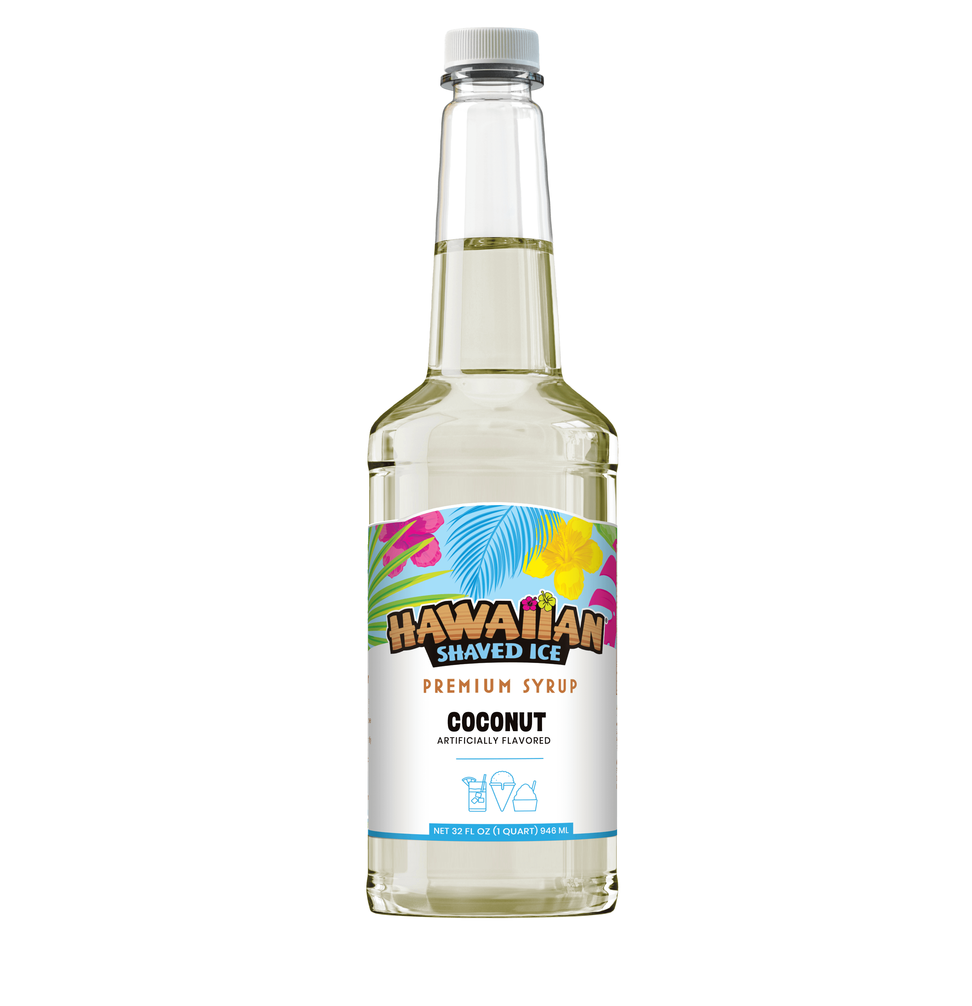 Hypothermias COCONUT Syrup – 1 Gallon (128oz) For Snow Cones, Shaved Ice & More