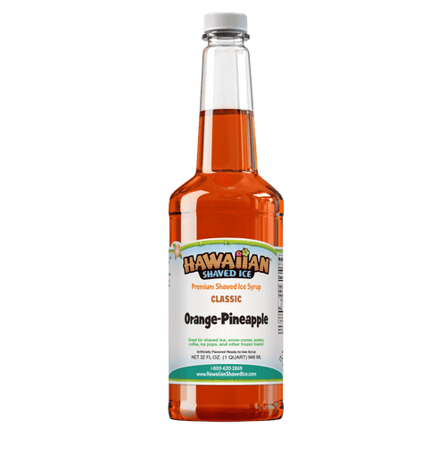 Orange, Quart bottle of Orange-Pineapple flavored syrup
