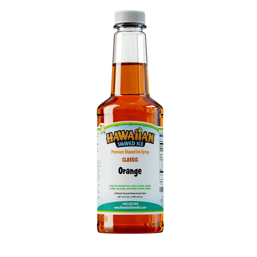 Orange, Pint bottle of Orange flavored syrup