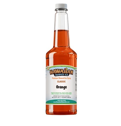 Orange, Quart bottle of Orange flavored syrup