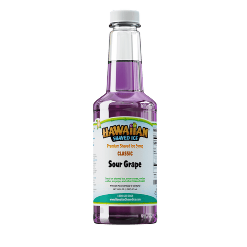 Purple, Pint bottle of Sour Grape flavored syrup