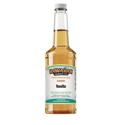 Light Brown, Quart bottle of Vanilla flavored syrup