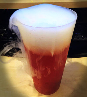  Red Cocktail with Dry Ice for a steamy fog effect