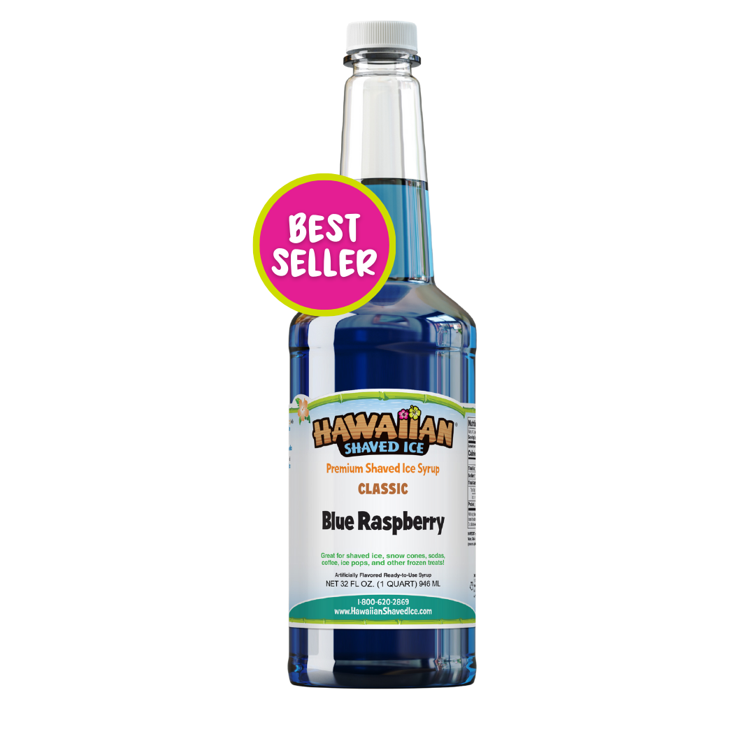 Hawaiian Shaved Ice Blue Raspberry Shaved Ice & Snow Cone Flavored Syrup