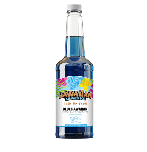 Blue Hawaiian Shaved Ice & Snow Cone Flavored Syrup - Quart