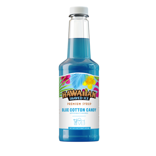 Blue Cotton Candy Shaved Ice & Snow Cone Flavored Syrup - Pint