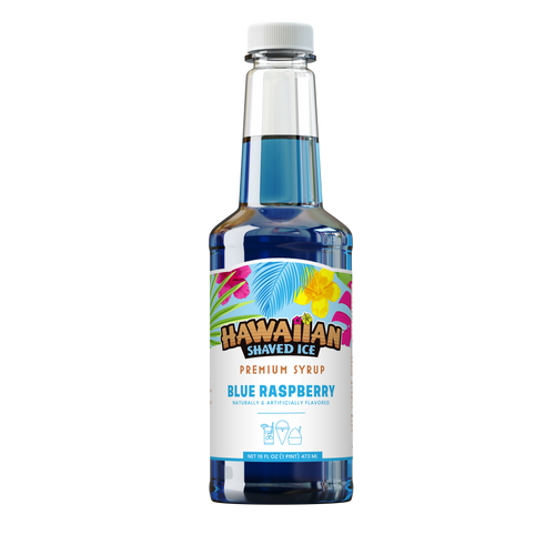 Blue Raspberry Shaved Ice & Snow Cone Flavored Syrup - Pint