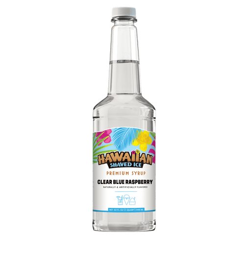 Clear Blue Raspberry Shaved Ice & Snow Cone Flavored Syrup - Quart