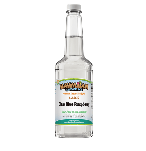 Clear Blue Raspberry Shaved Ice & Snow Cone Syrup, Dye-Free, Quart ...