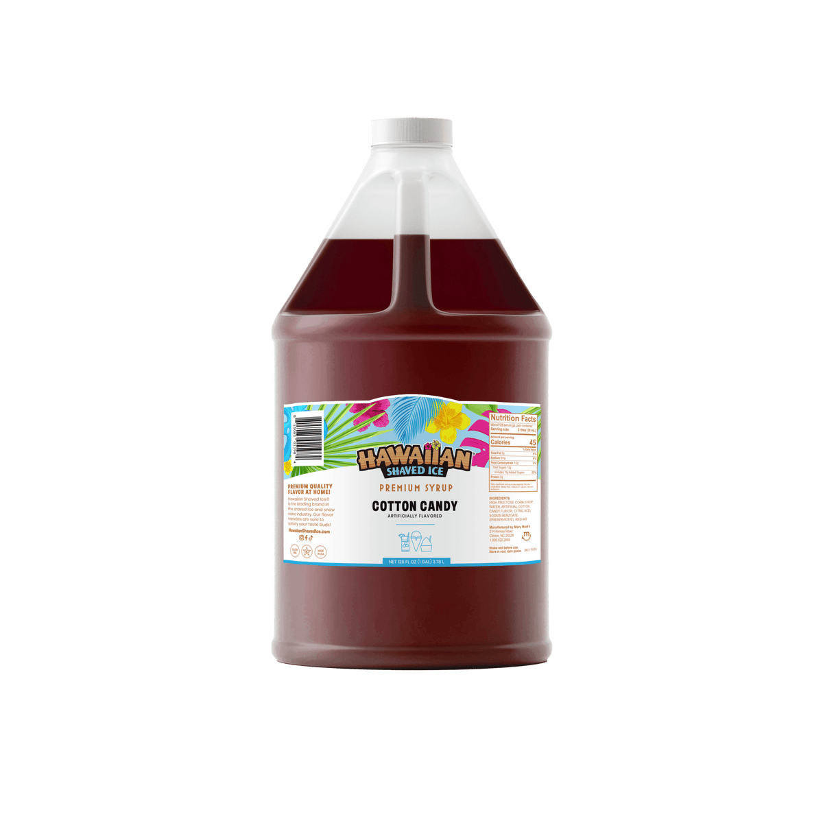 Cotton Candy Shaved Ice & Snow Cone Flavored Syrup - Gallon