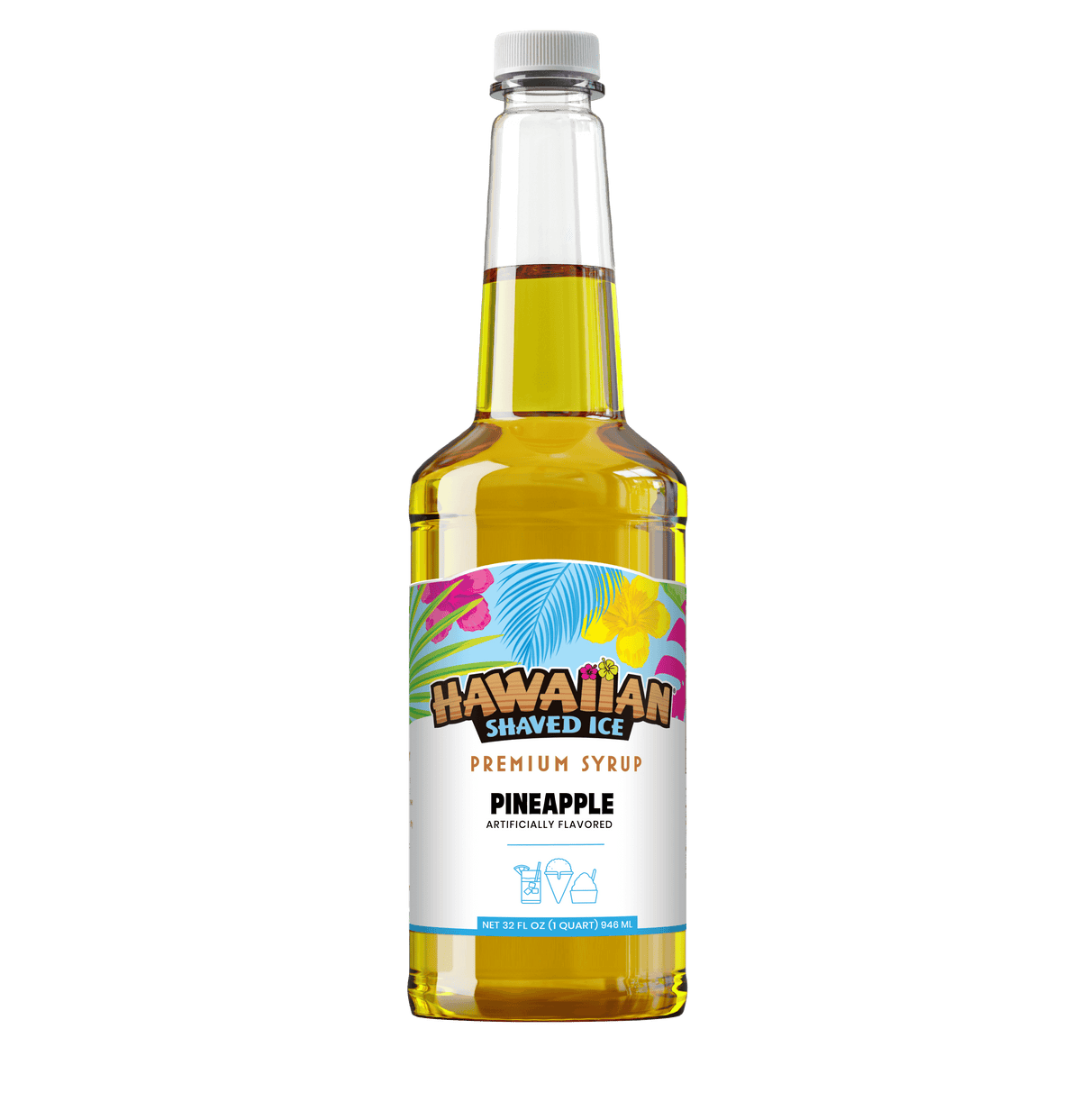 Pineapple Shaved Ice & Snow Cone Flavored Syrup - Quart