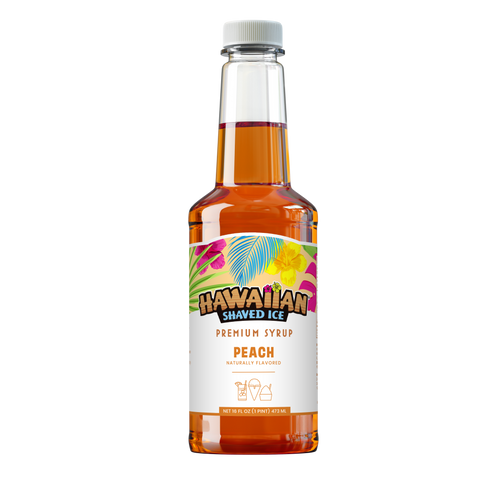 Peach Shaved Ice & Snow Cone Flavored Syrup - Pint