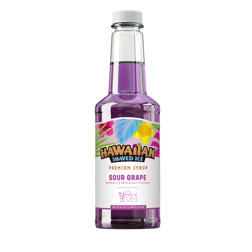 Sour Grape Shaved Ice & Snow Cone Flavored Syrup - Pint