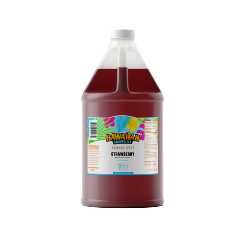 Strawberry Shaved Ice & Snow Cone Flavored Syrup - Gallon