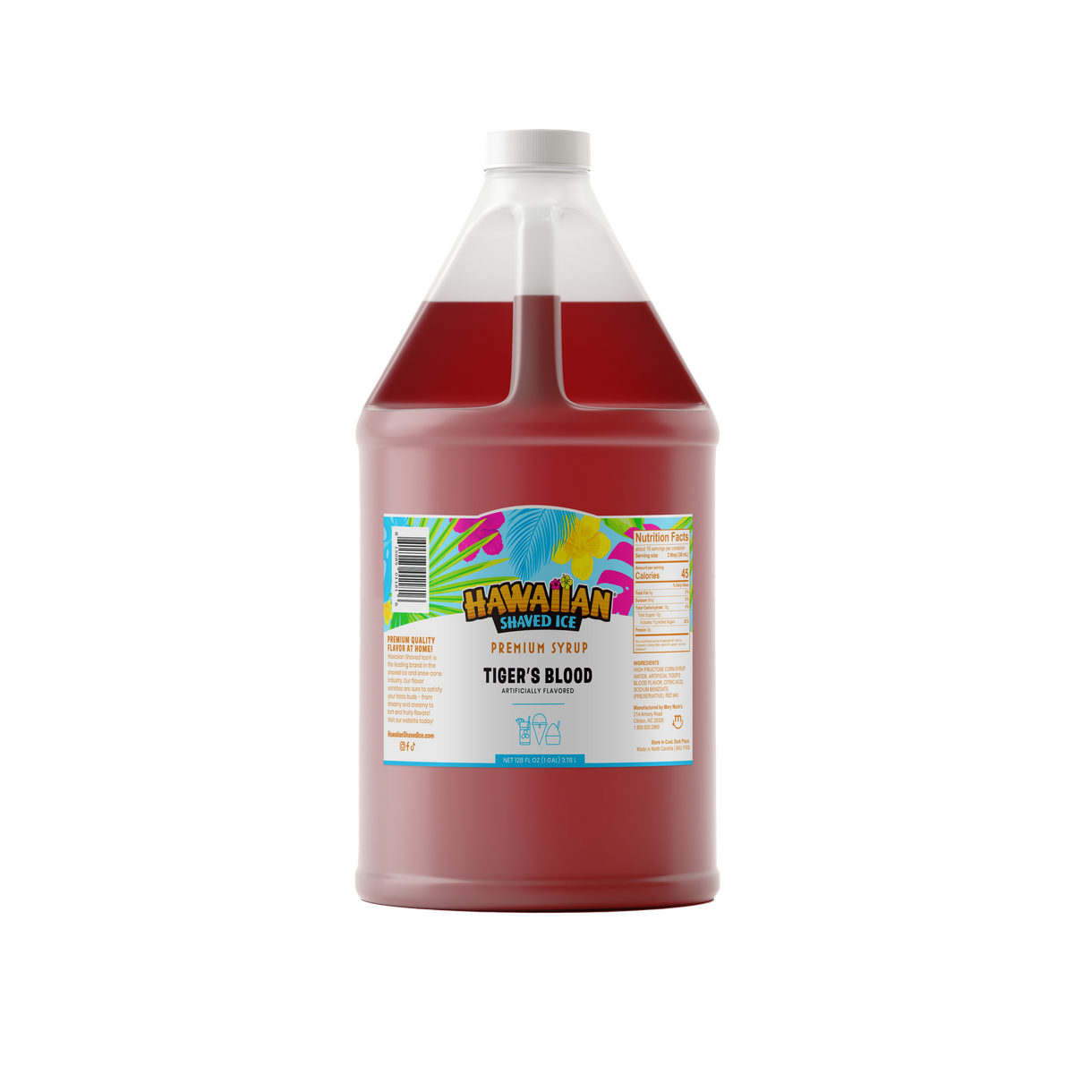 Tigers Blood Shaved Ice & Snow Cone Flavored Syrup - Gallon