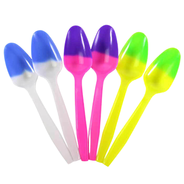 Color Changing Spoons - white change to blue, pink change to purple, and yellow change to green