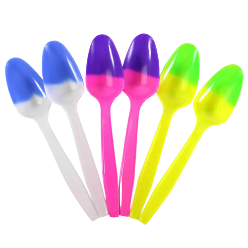 Color Changing Spoons - white change to blue, pink change to purple, and yellow change to green